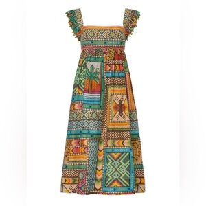 EUC farm rio banana scarves midi dress